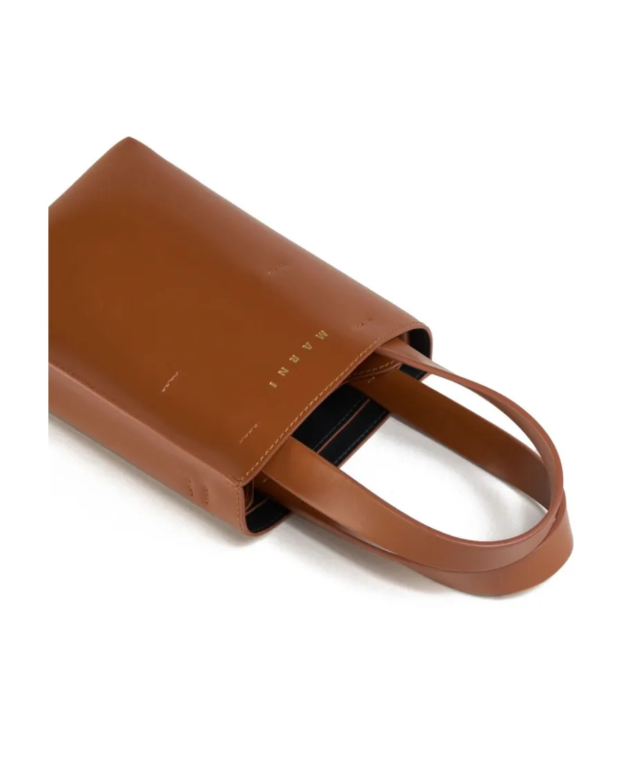 Logo Printed Top Handle Bag