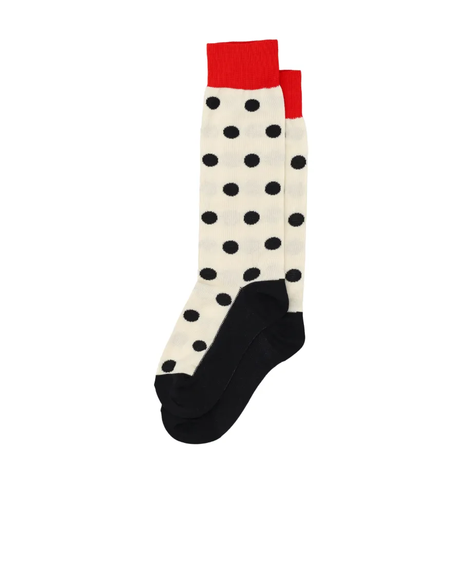 Polka Dot Intarsia Knit Socks