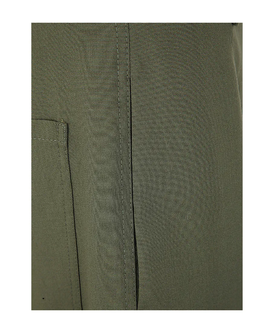 High-Waisted Wool Cropped Trousers