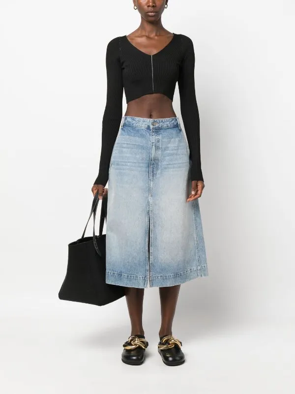 V-Neck Cropped Knitted Top