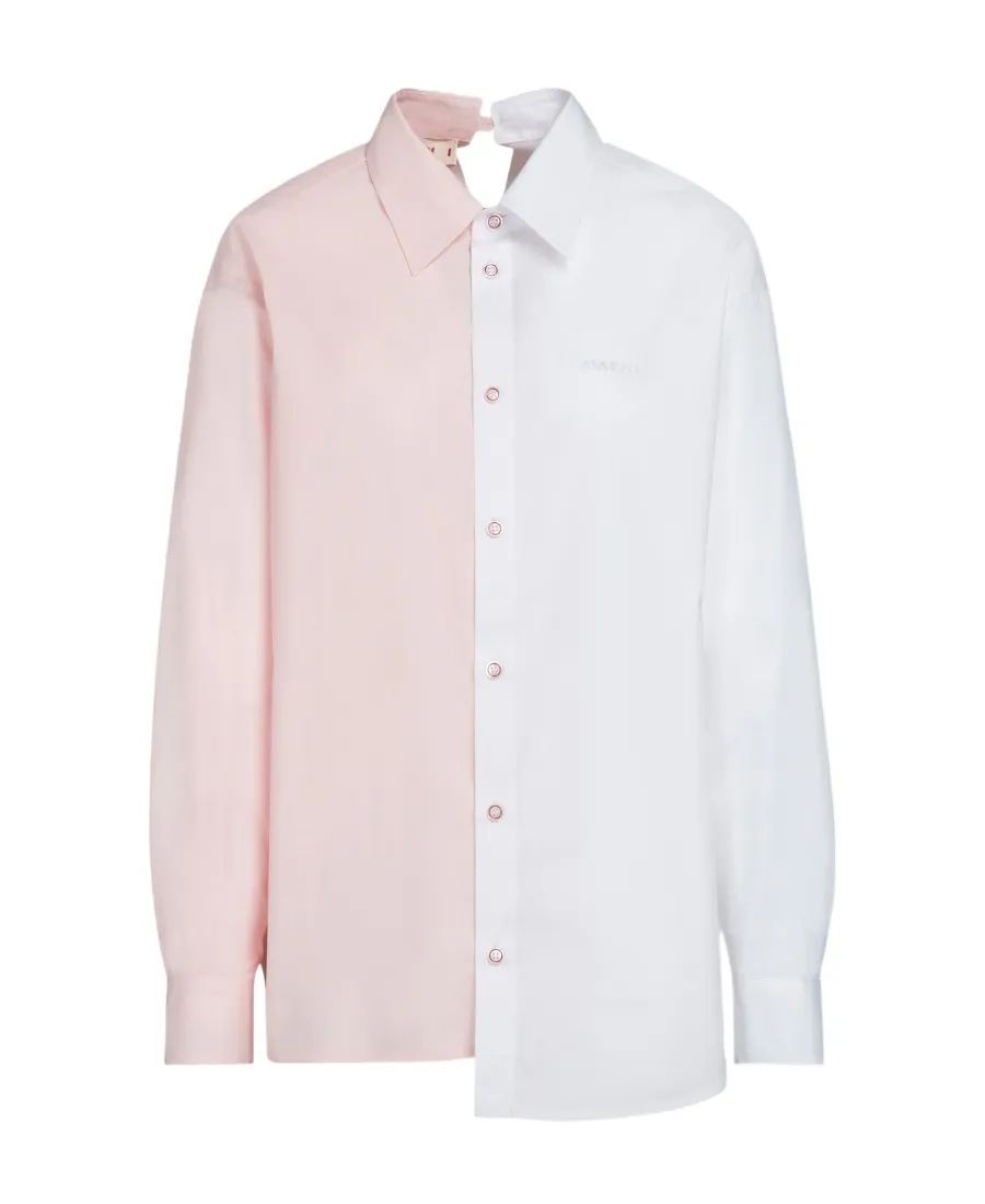 Two-Toned Asymmetric Buttoned Shirt