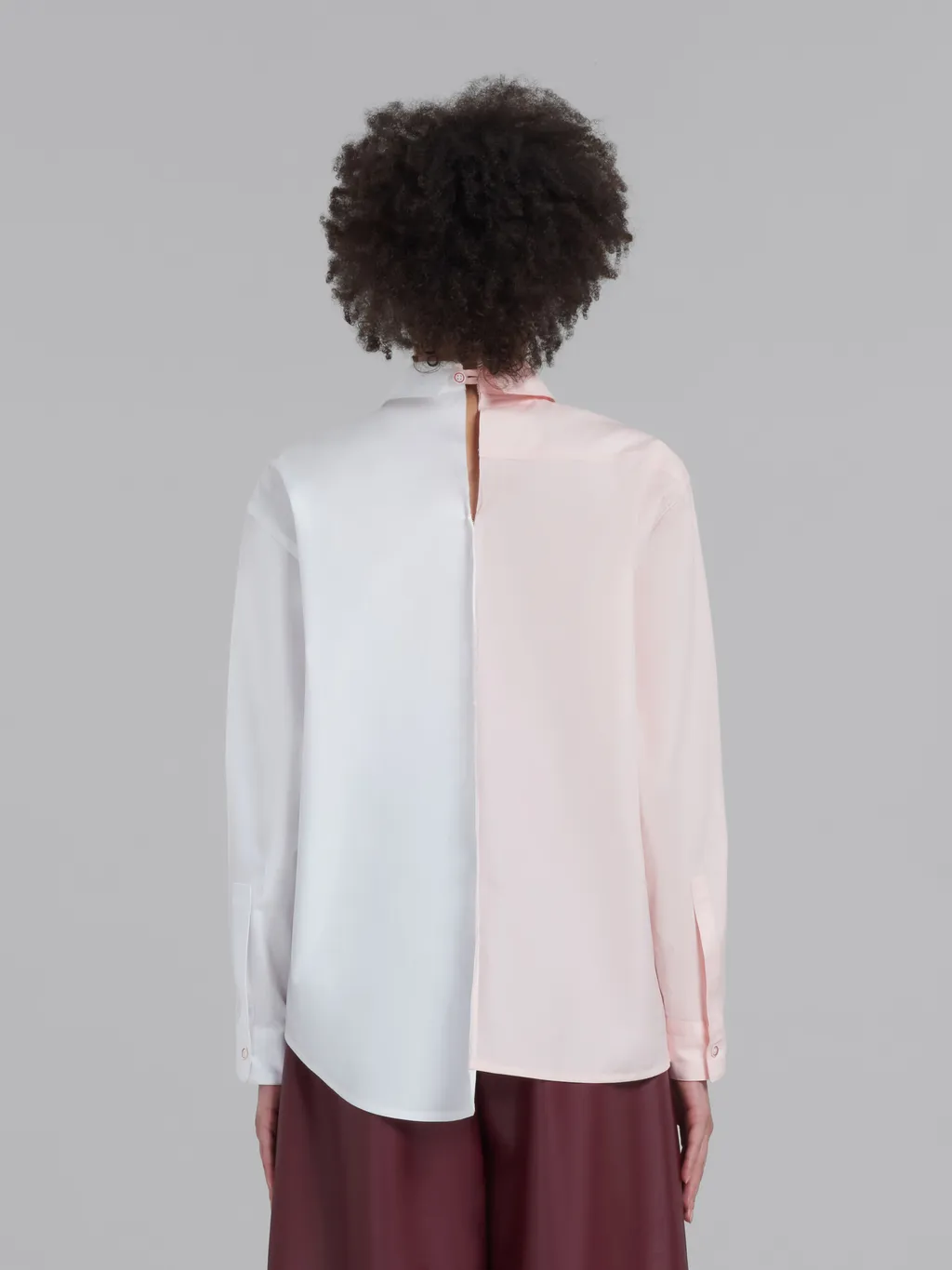 Two-Toned Asymmetric Buttoned Shirt