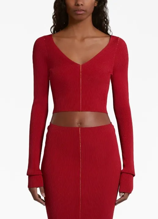 Knitted V-Neck Pullover