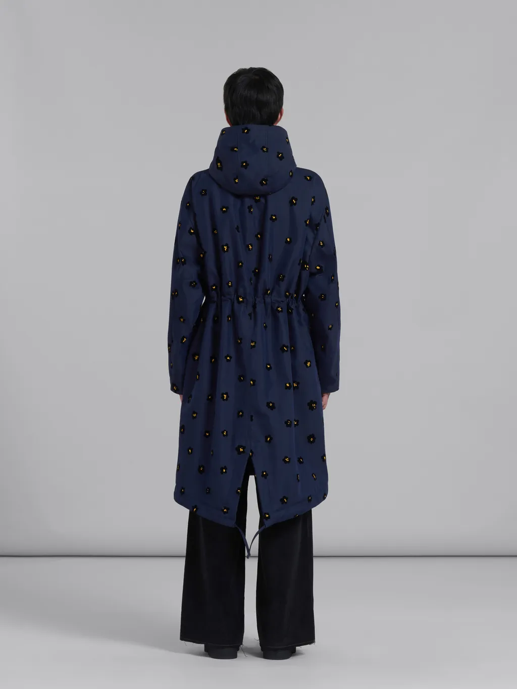 Draft Flower Hooded Parka Coat