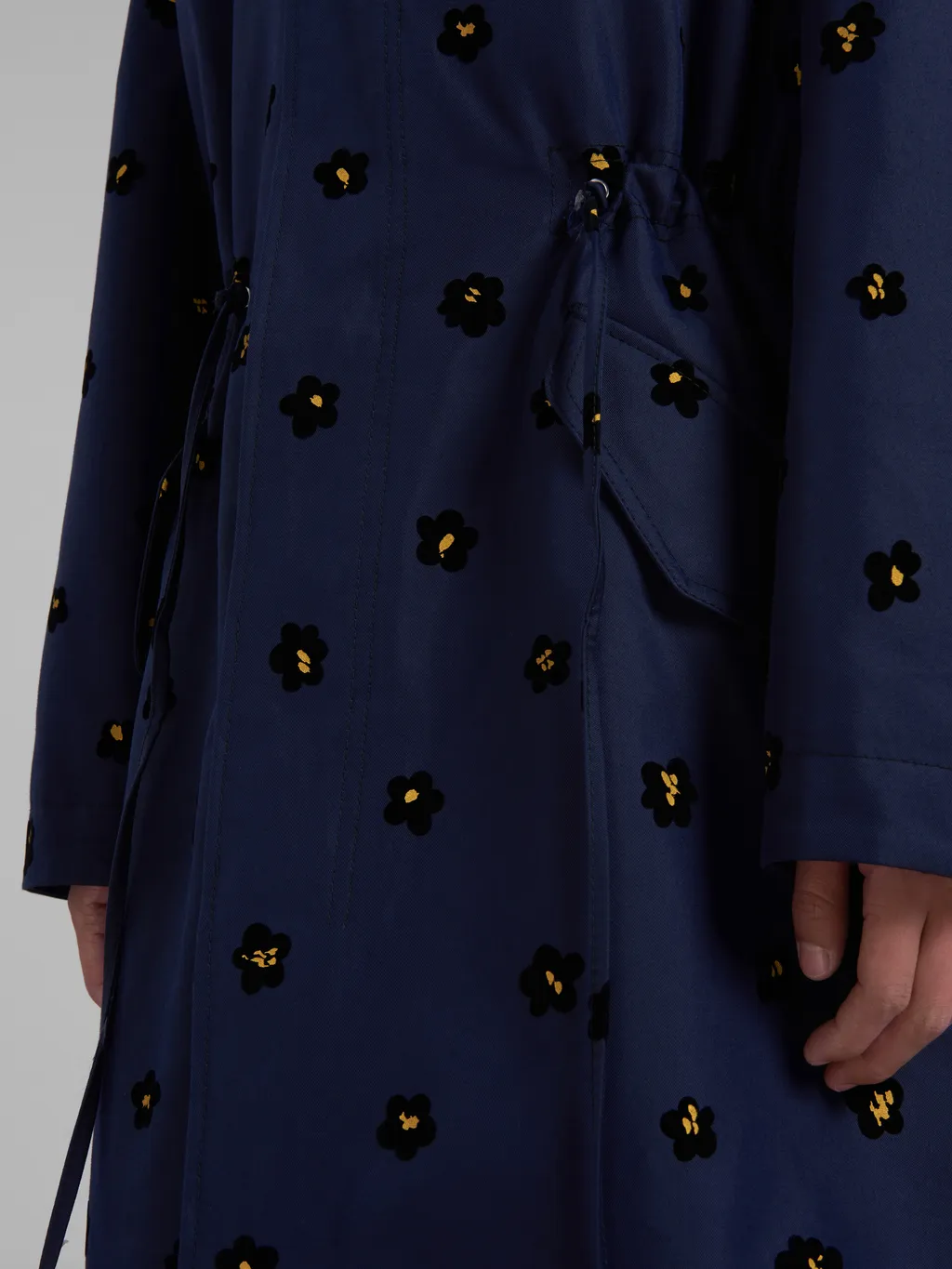 Draft Flower Hooded Parka Coat