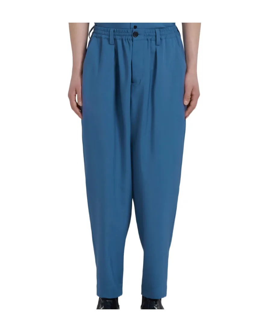 Tapered-Leg Wool Trousers