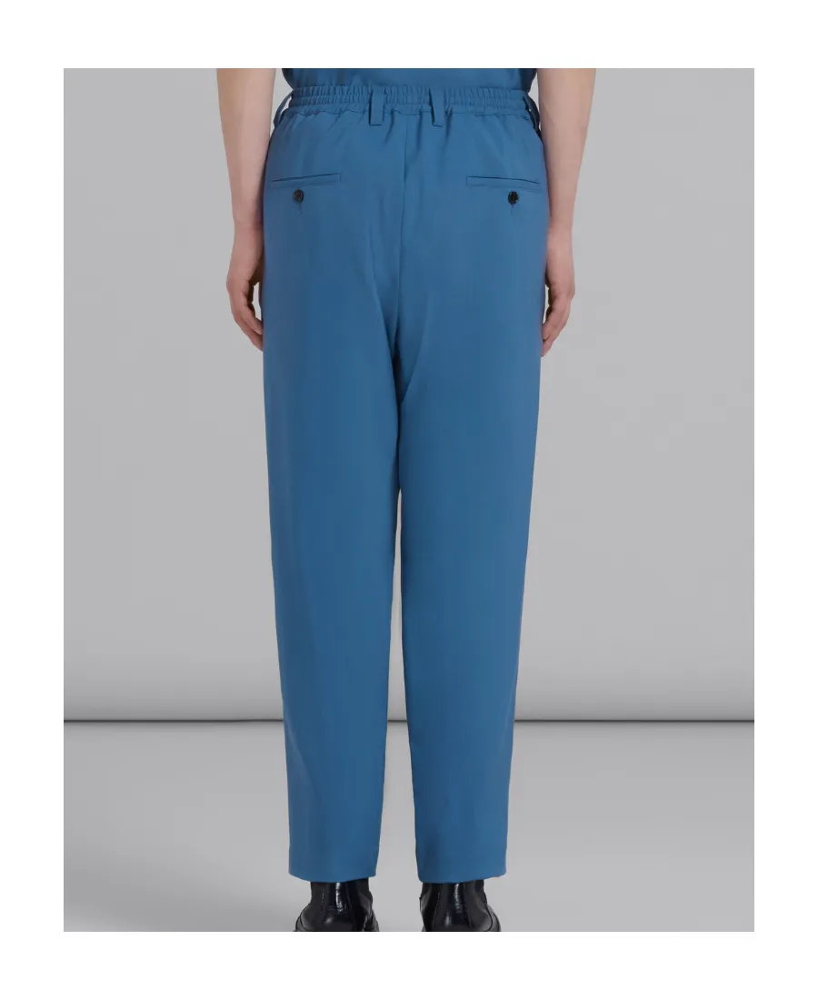 Tapered-Leg Wool Trousers