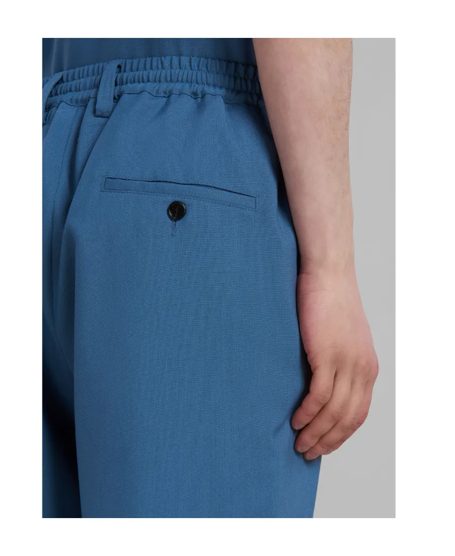 Tapered-Leg Wool Trousers