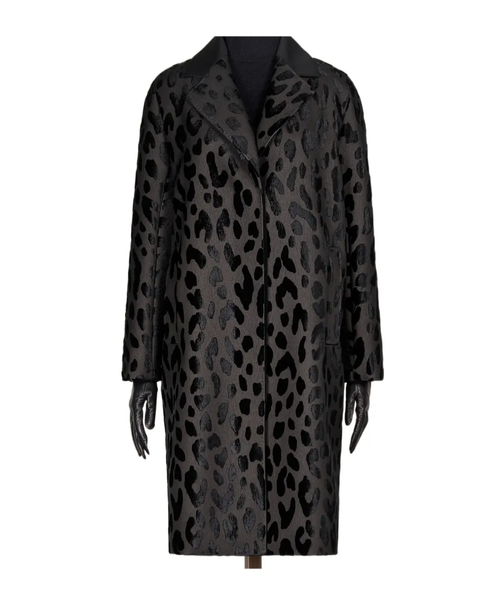 Atelier Single-Breasted Spotted Velvet Coat