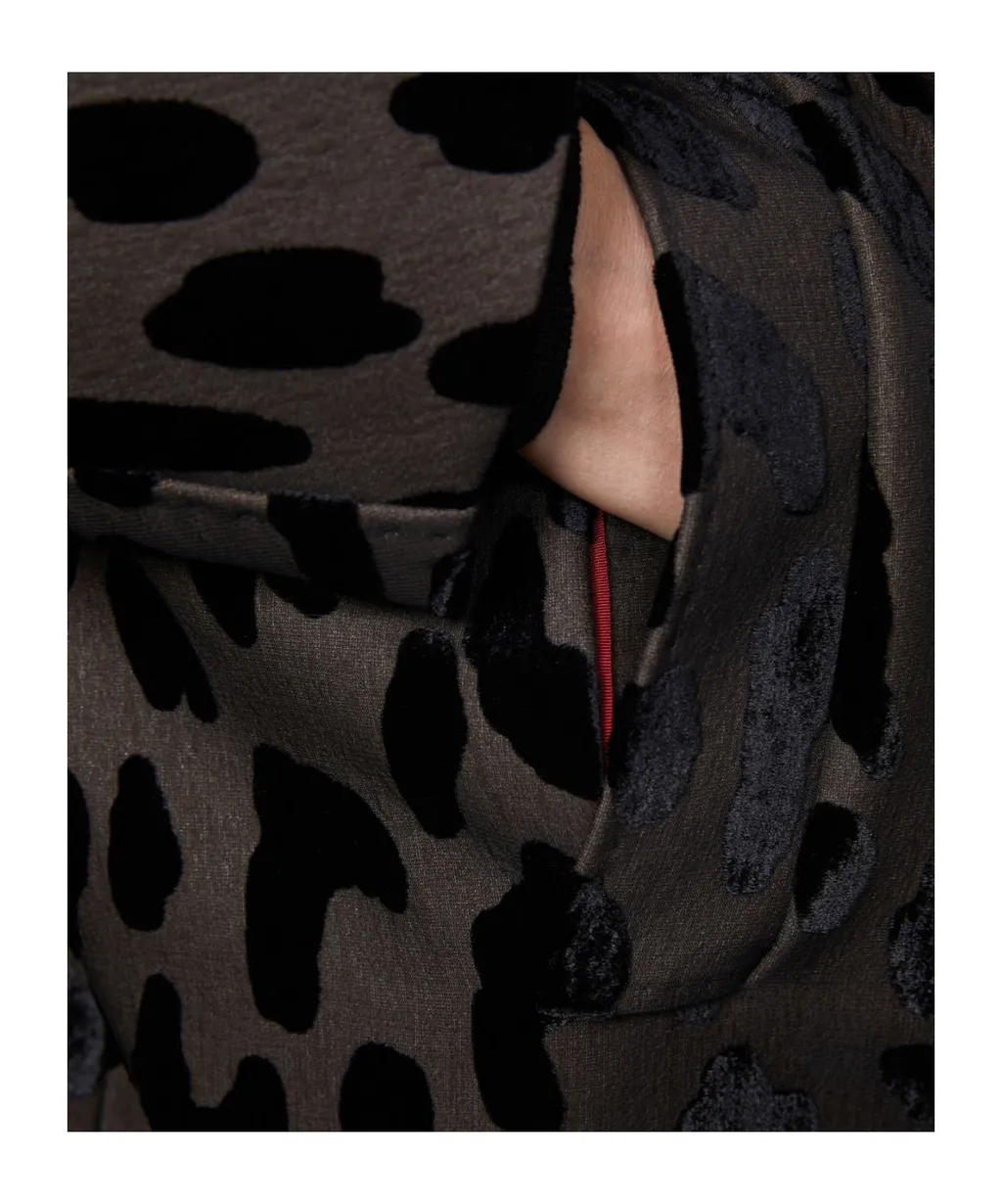 Atelier Single-Breasted Spotted Velvet Coat