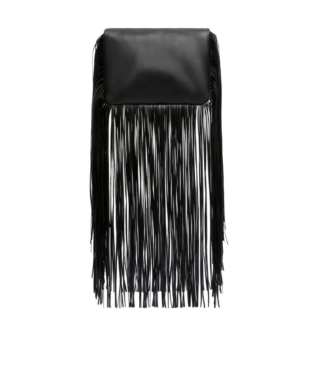 Soffy Fringes Logo Debossed Pouch