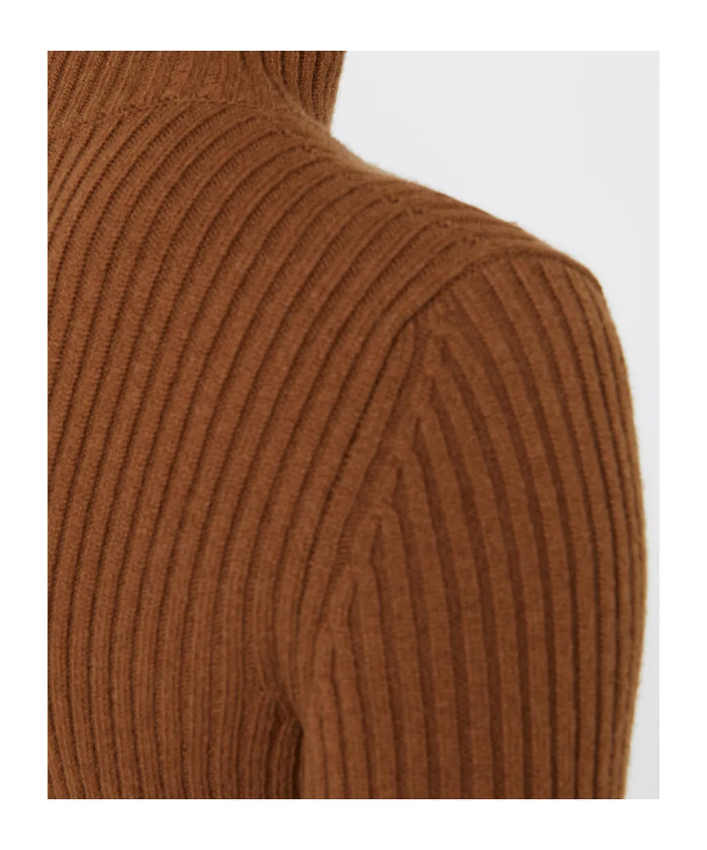 Wool And Cashmere Ribbed Turtleneck