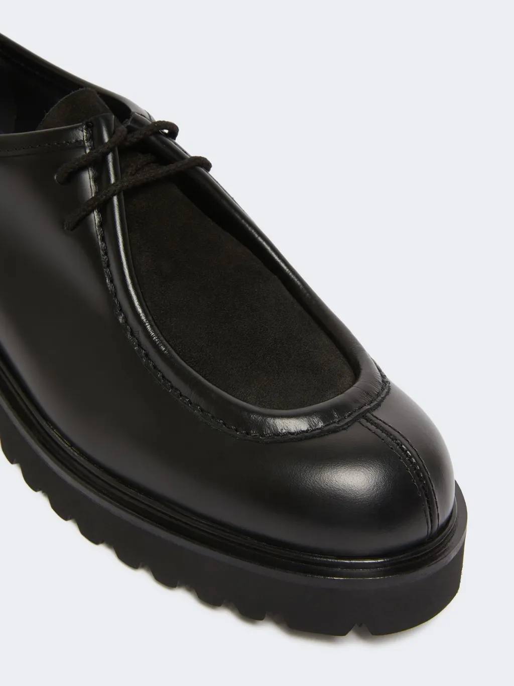 Leather And Suede Lace-Up Shoes