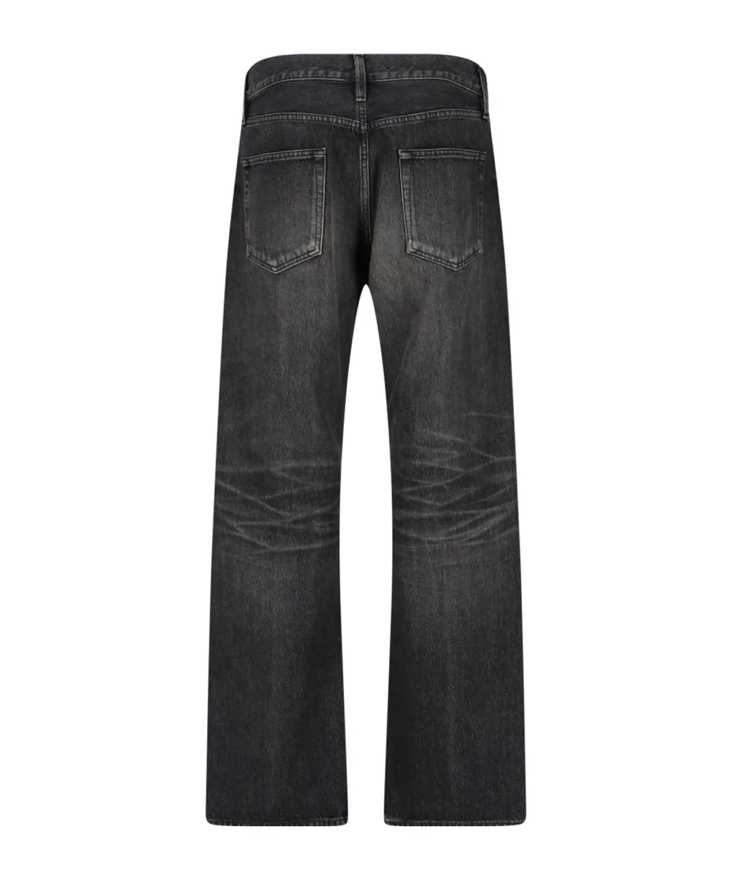 Straight-Leg Distressed Jeans