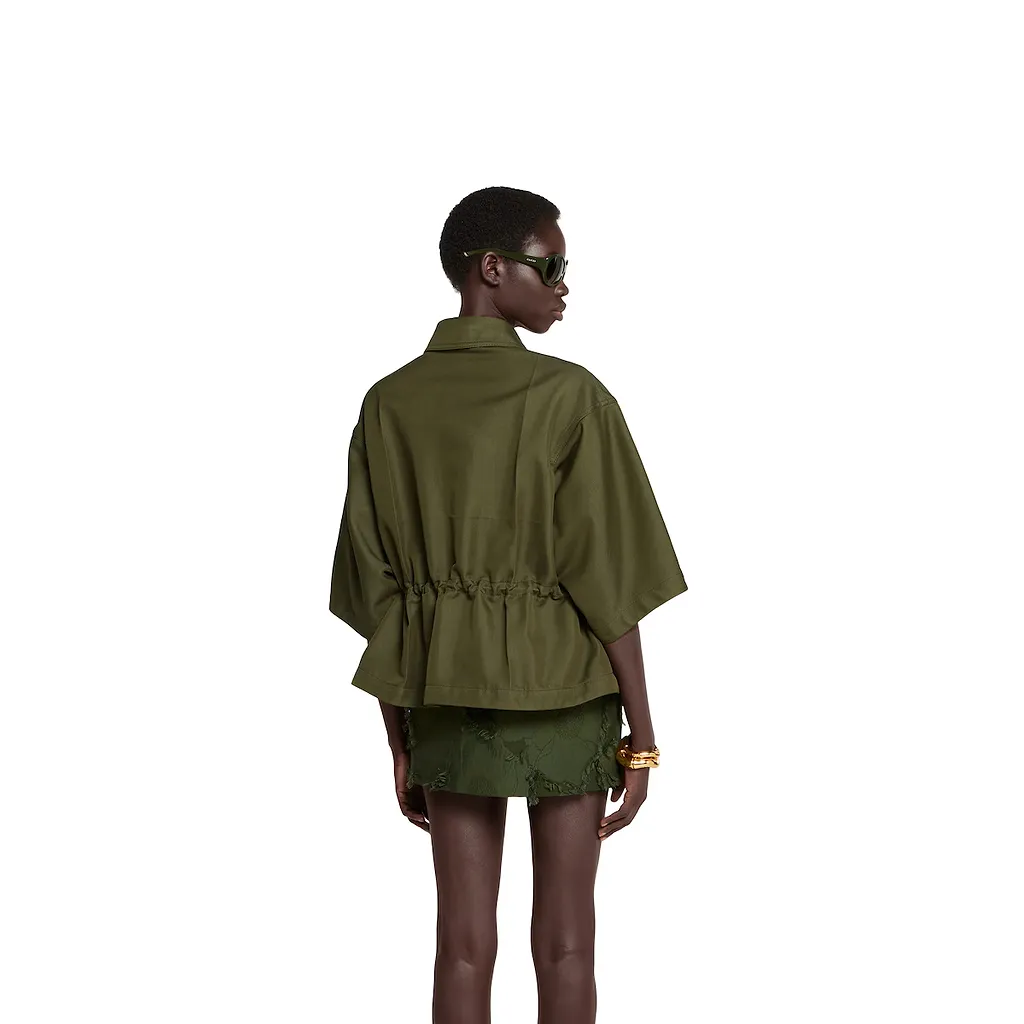 Cotton Gabardine Short Sleeve Jacket