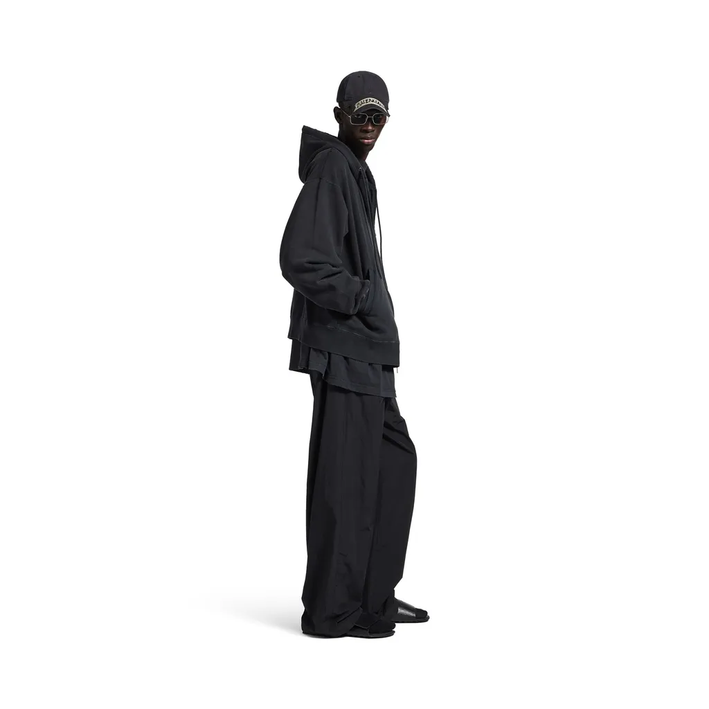Masking Tape Oversized Zip-Up Hoodie