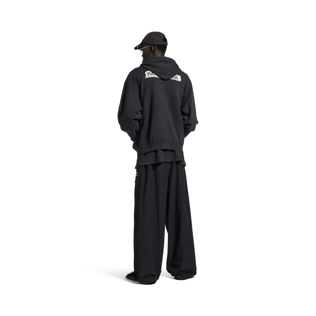 Masking Tape Oversized Zip-Up Hoodie