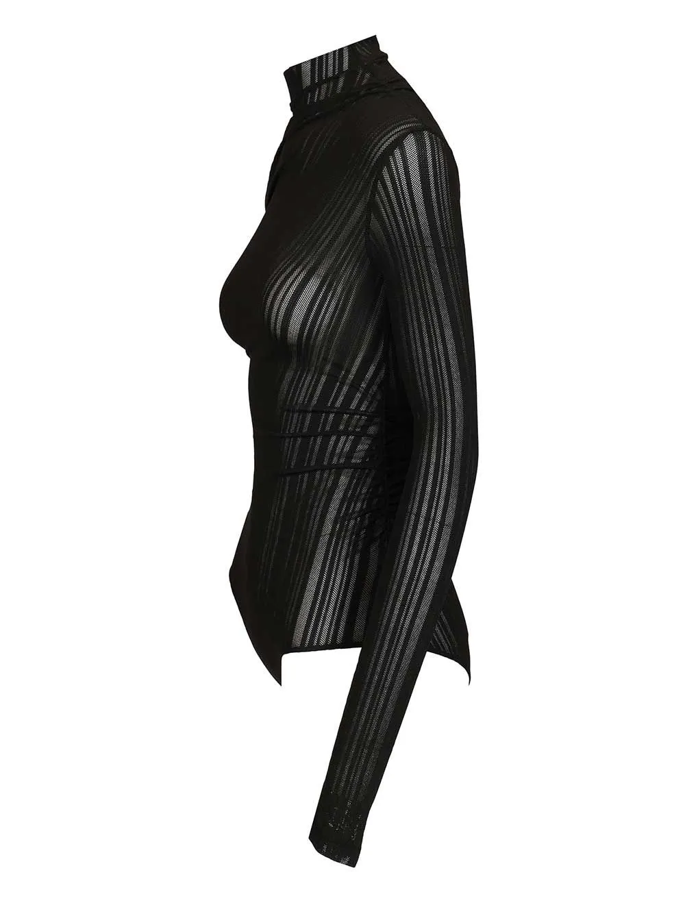 Qinuvb Sheer Turtleneck Top