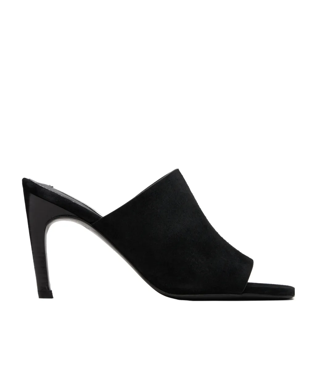 Square Toe Velour Mules