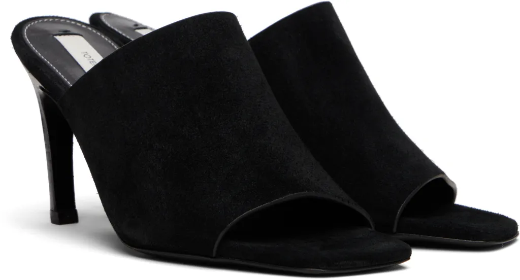 Square Toe Velour Mules