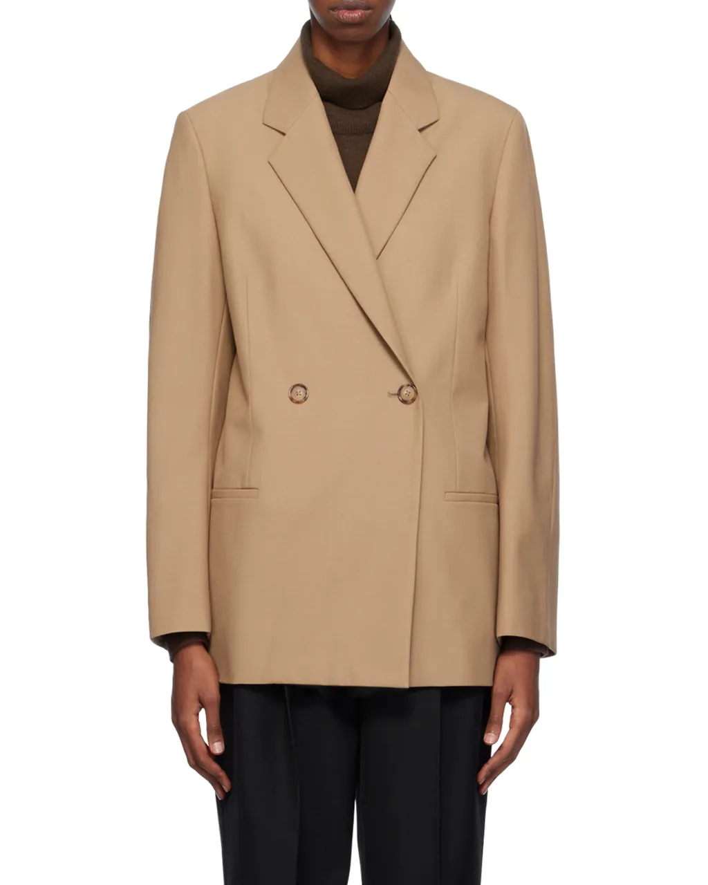 Pocketed Double-Breasted Blazer