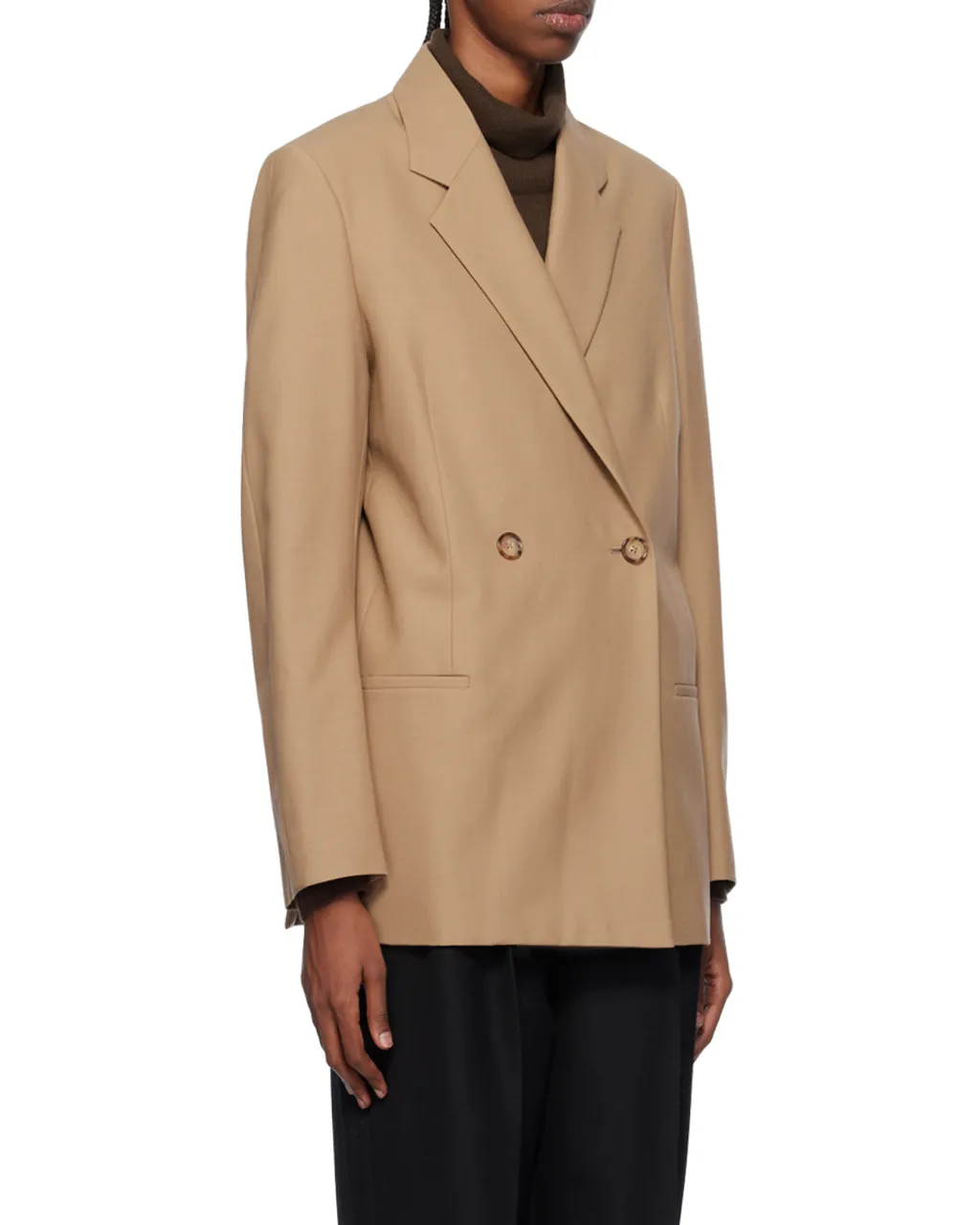 Pocketed Double-Breasted Blazer
