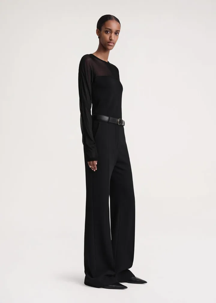 Belt-Looped Mid-Rise Trousers