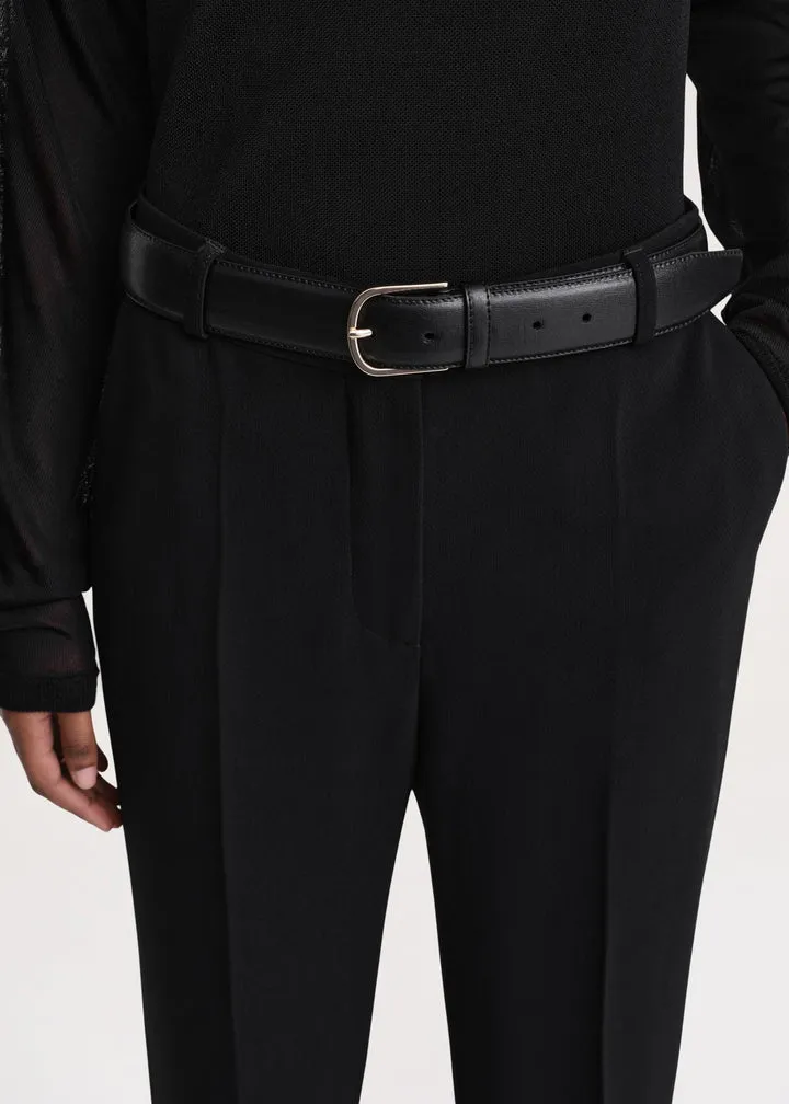 Belt-Looped Mid-Rise Trousers