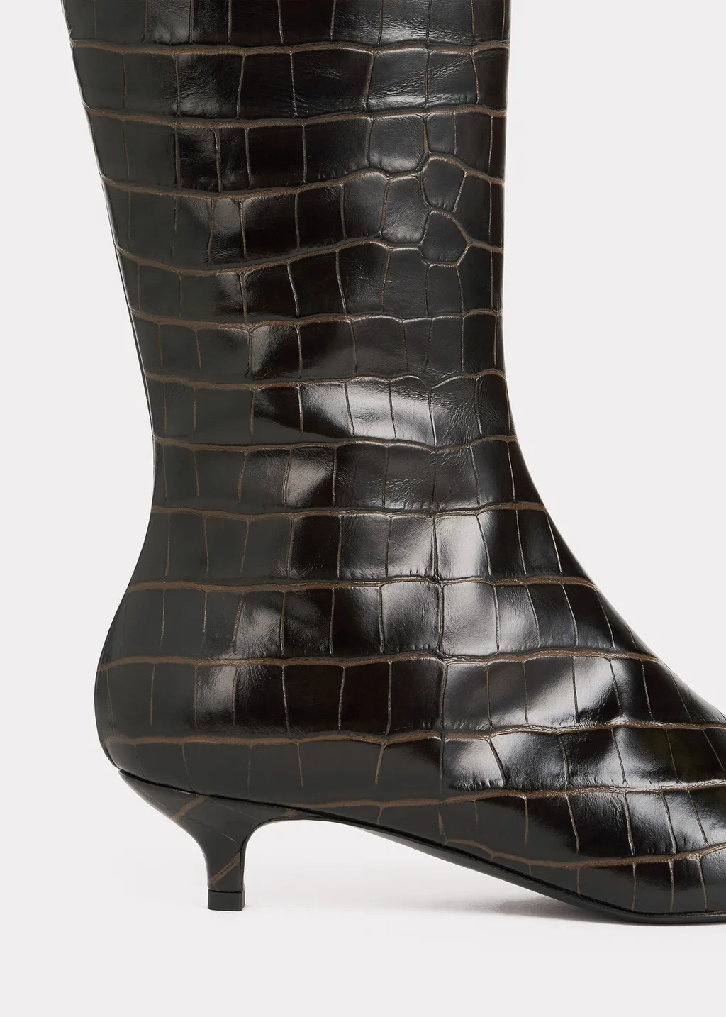 Embossed Pointed-Toe Boots