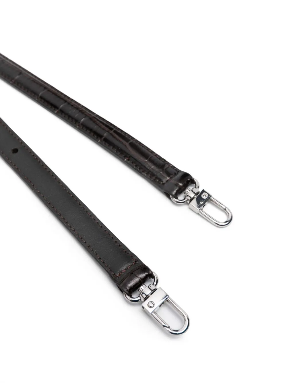 Crocodile-Effect Lobster Claw-Fastened Belt