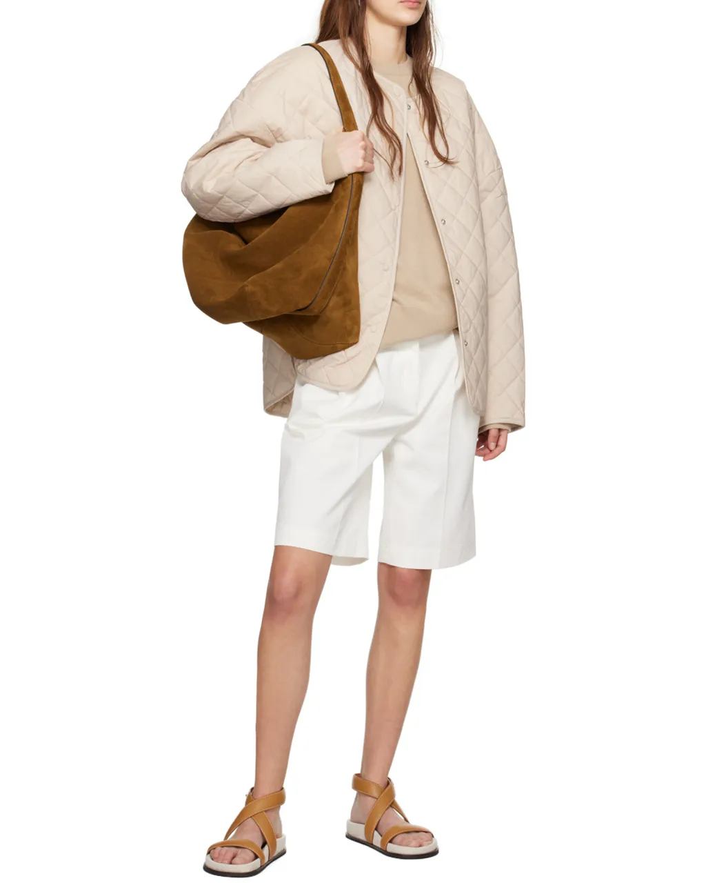 Twill Pleated Bermuda Shorts