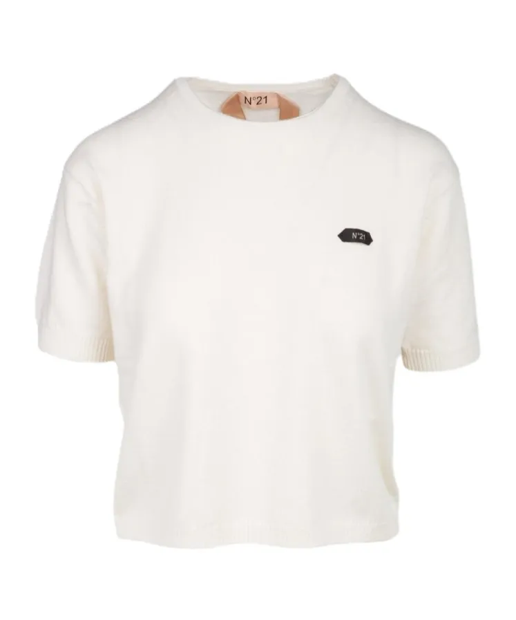 Short Sleeved Logo Detailed Jumper