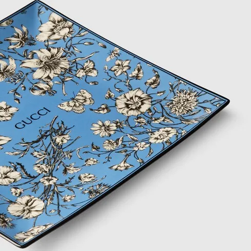 Flora Sketch Print Large Trinket Tray
