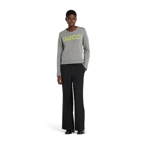 Wool Top With Gucci Intarsia