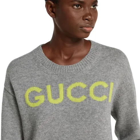 Wool Top With Gucci Intarsia