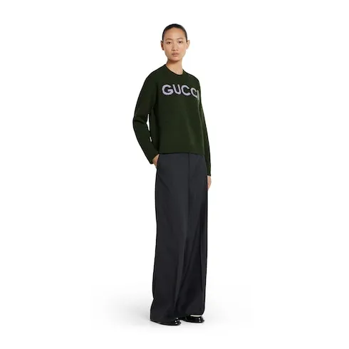 Wool Top With Gucci Intarsia