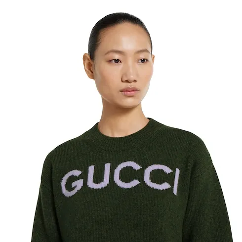 Wool Top With Gucci Intarsia
