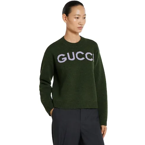 Wool Top With Gucci Intarsia