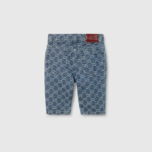 Baby Gg Denim Jacquard Trousers