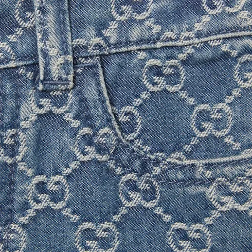 Baby Gg Denim Jacquard Trousers