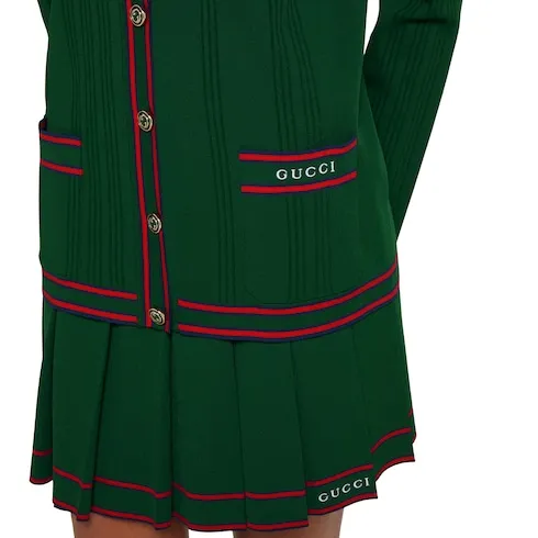 Cardigan With Striped Trim