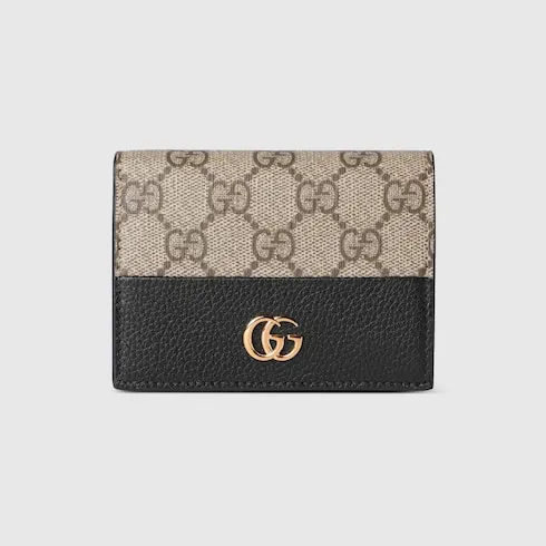 Gg Marmont Bi-Color Card Case Wallet