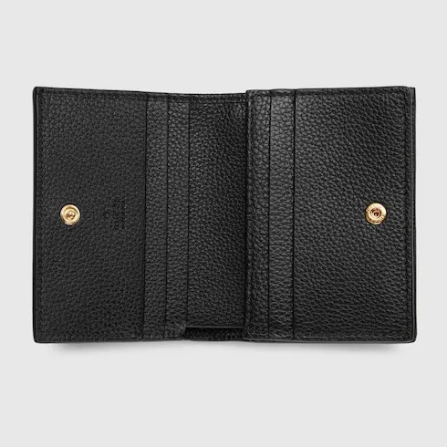 Gg Marmont Bi-Color Card Case Wallet