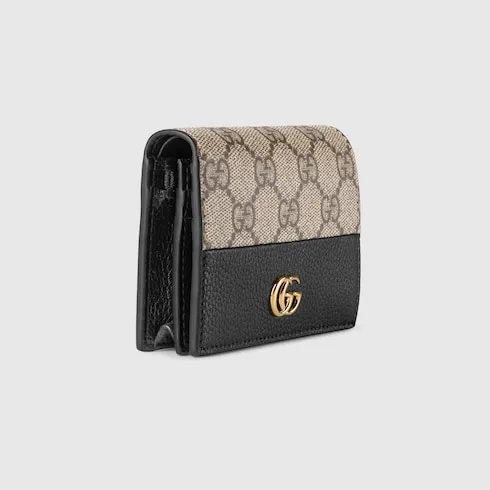 Gg Marmont Bi-Color Card Case Wallet