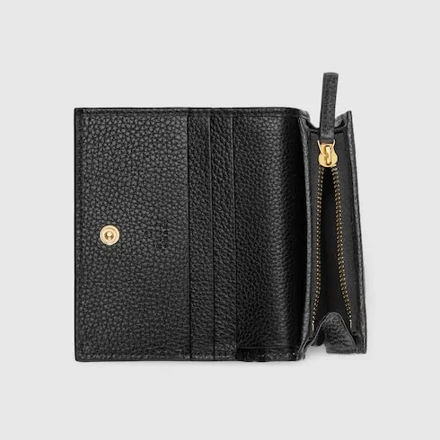 Gg Marmont Bi-Color Card Case Wallet