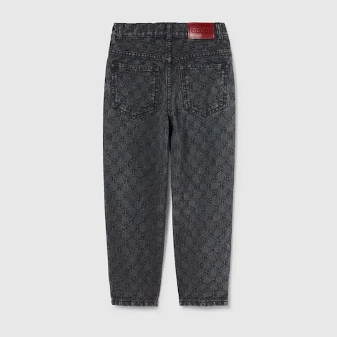 Children's Gg Denim Jacquard Trousers