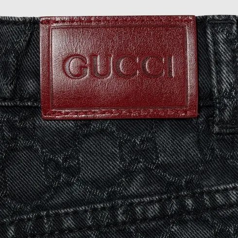 Children's Gg Denim Jacquard Trousers