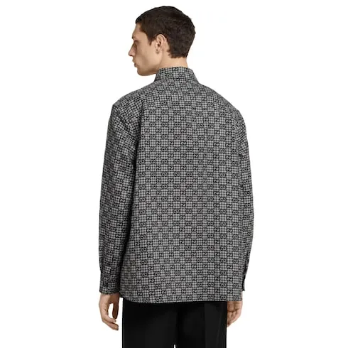 Gg Gingham Cotton Wool Jacquard Shirt