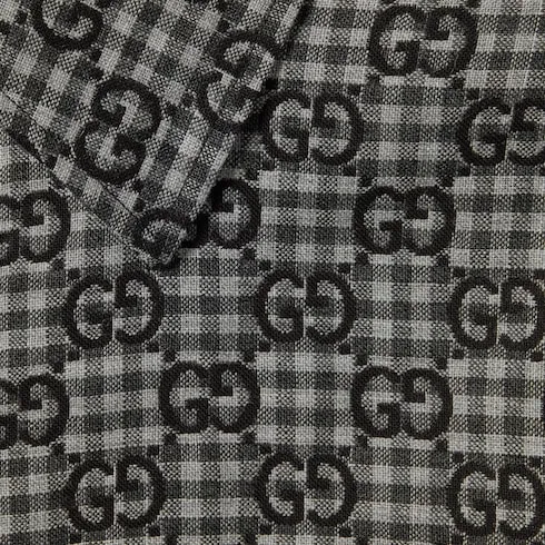 Gg Gingham Cotton Wool Jacquard Shirt