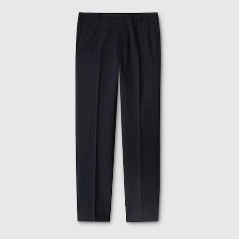 Pinstripe Wool Trousers